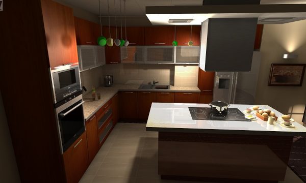 Cucine con penisola pratica